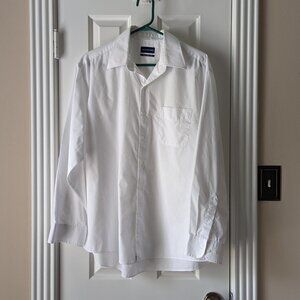 John Ashford size XL 17/34-35 white wrinkle resistant men's button down